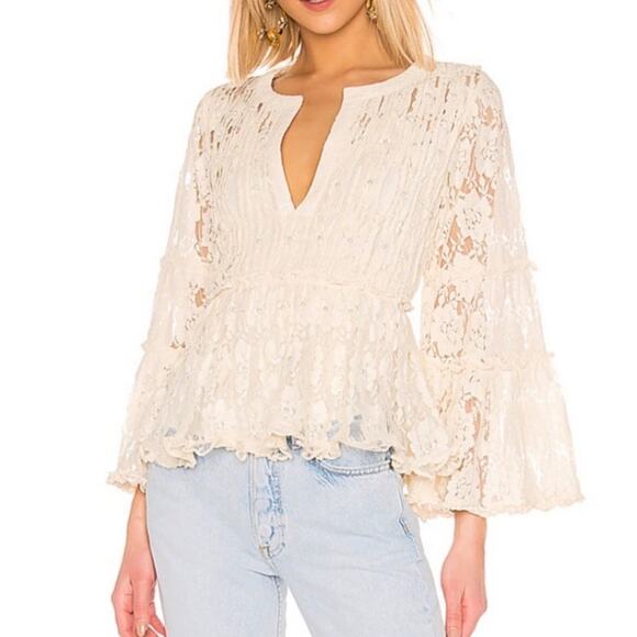 Alexis Tanisa Top in Beaded Ivory Lace Size Medium - Picture 2 of 8